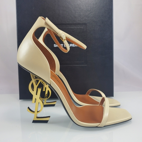 NWT$1,500 Saint Laurent YSL Opyum 110mm Logo High Heels Leather Sandal Sz 8.5 - Picture 11 of 16